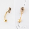 GOTHIC COFFIN SKULL ENGRAVED 316L SURGICAL STEEL CURVED BARBELL/EYEBROW